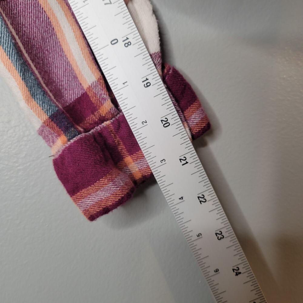 Jane and Delancey Shirt Women's Size 2X Maroon White Plaid Popover Roll Tab l/s - Picture 9 of 12